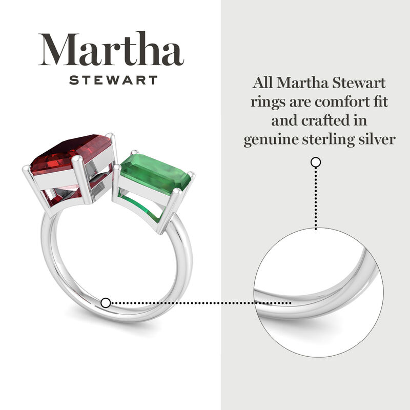 Martha Stewart 4 1/2ctw. Ruby & Emerald Two Stone Ring In Sterling Silver image number null
